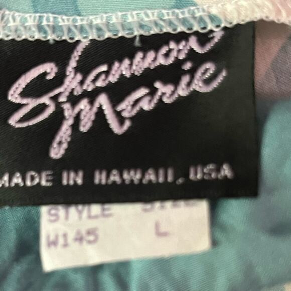 Vtg 90s Hawaiian Rayon Tropical Palm Resort Shift Dress Size Large Island Beach - Picture 5 of 6